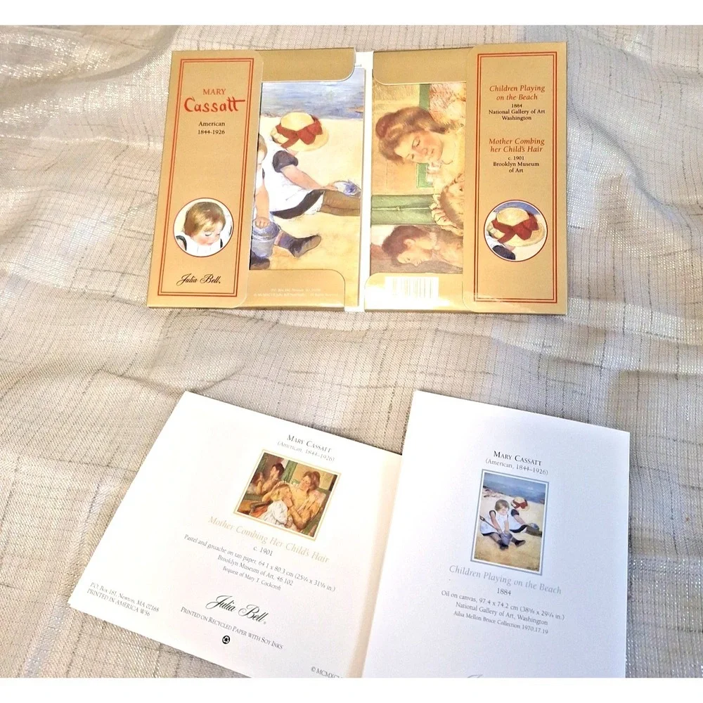 Mary Cassatt Julia Bell 10 Notecards Set Children on Beach, Mother Combing Hair